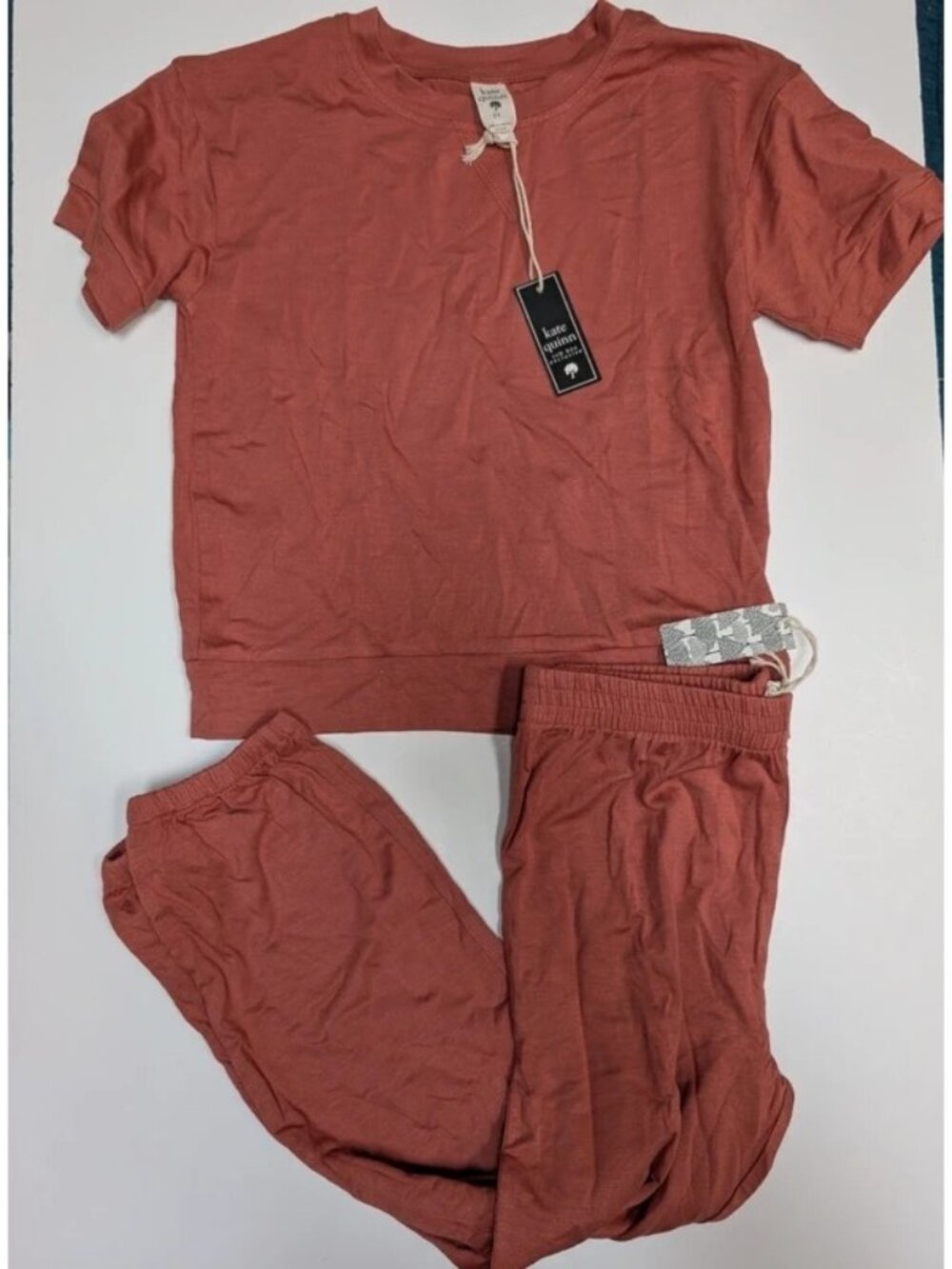 Kate Quinn Bamboo Short Sleeve Jogger Set 5Y Red